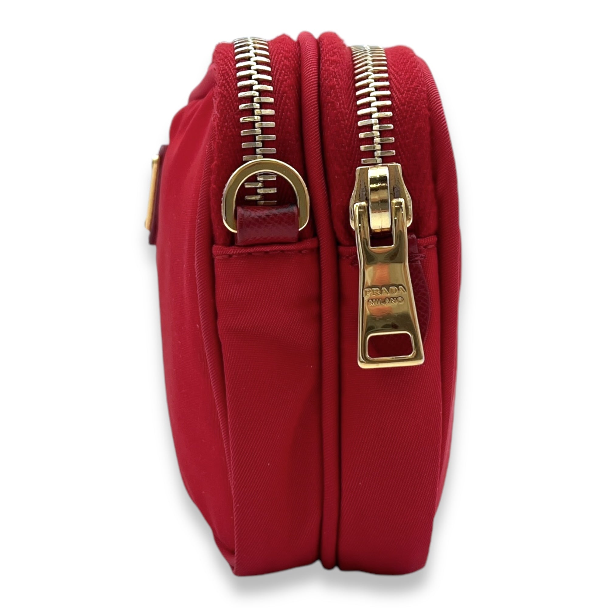 Tessuto Red Crossbody Bag in Nylon, Gold hardware