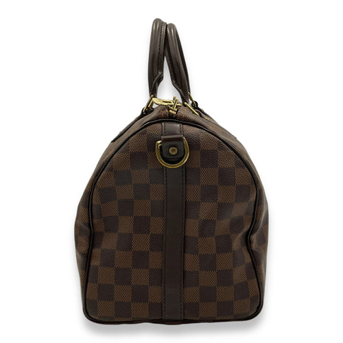 Speedy Bandouliere 30 Damier Ebene Top Handle Bag in Coated Canvas, Gold hardware