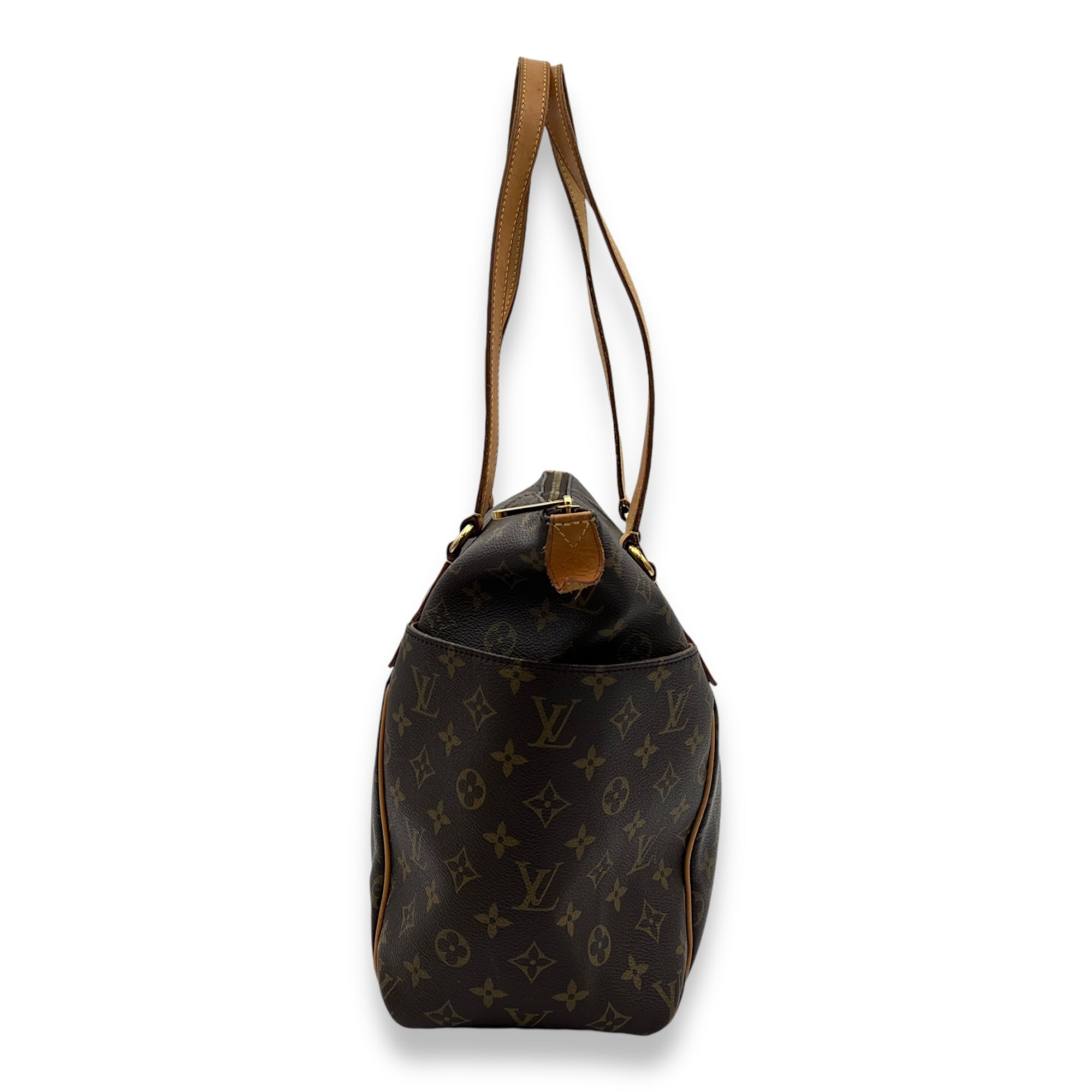 Totally MM Brown Shoulder Bag in Monogram Coated Canvas, Gold hardware