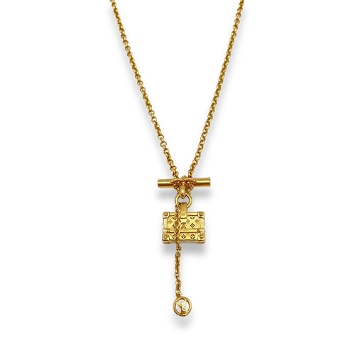 Trunk Gold Necklace in Metal, Gold hardware