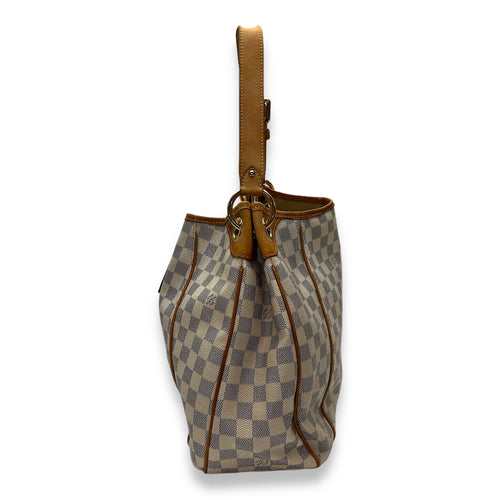 Galleria Damier Azur Shoulder Bag in Coated Canvas, Gold hardware