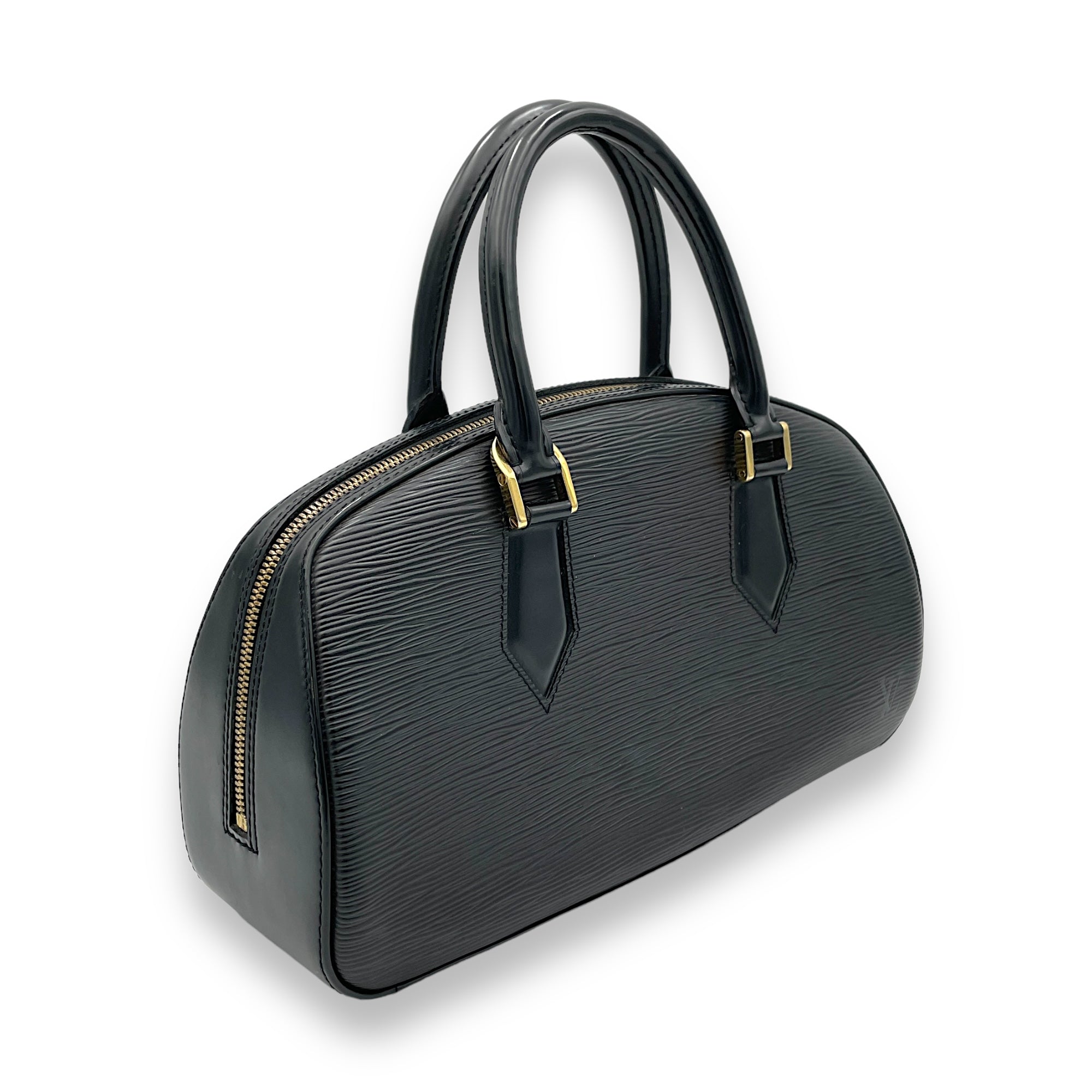 Jasmine Top Handle Bag Black in Epi Leather, Gold hardware