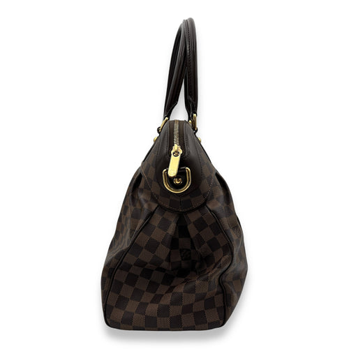 Trevi GM Damier Ebene Top Handle Bag in Coated Canvas, Gold hardware