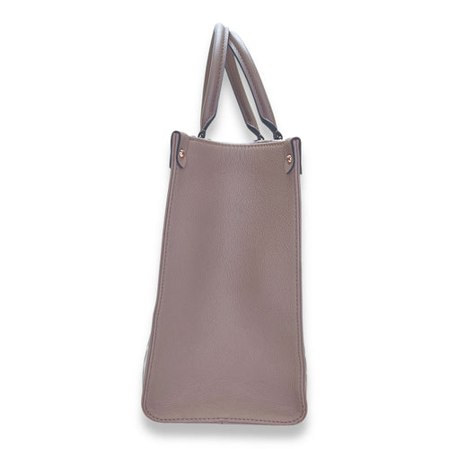 OnTheGo Tote Bag MM Beige in Calfskin, Gold hardware