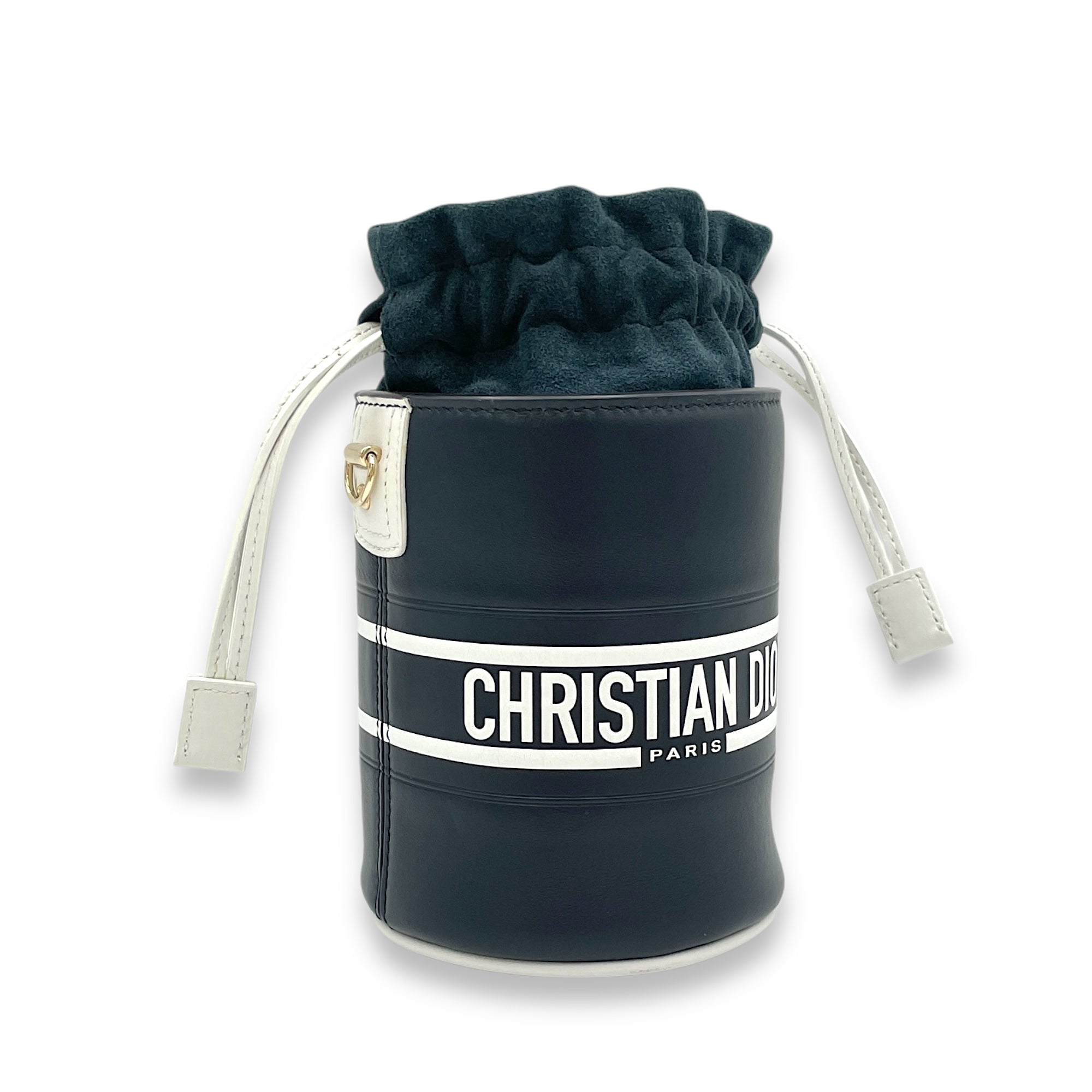 Christian Dior Vibe Micro Brown Bucket Bag in Calfskin, Gold