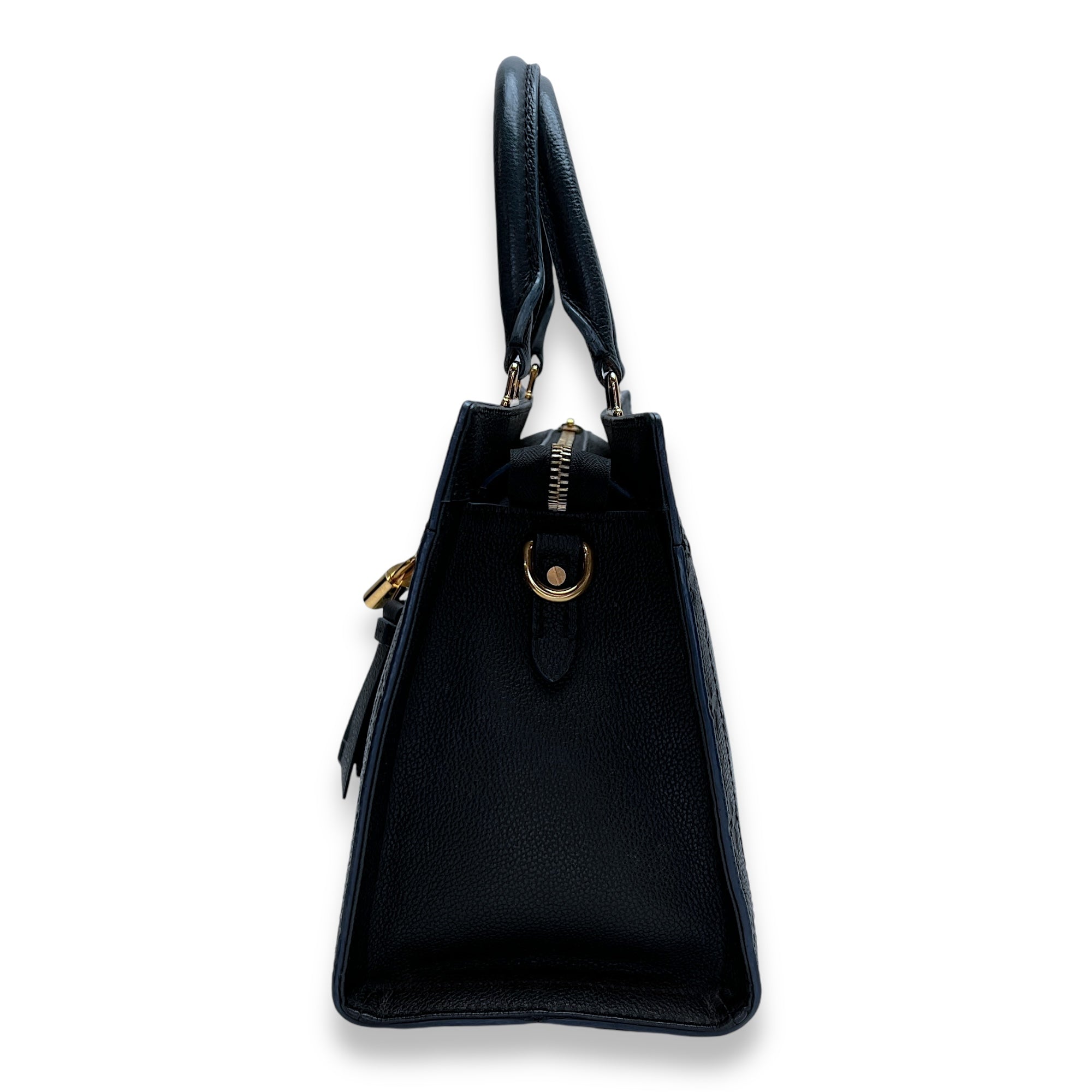 Sully PM Black Top Handle Bag in Monogram Empreinte Leather, Gold hardware