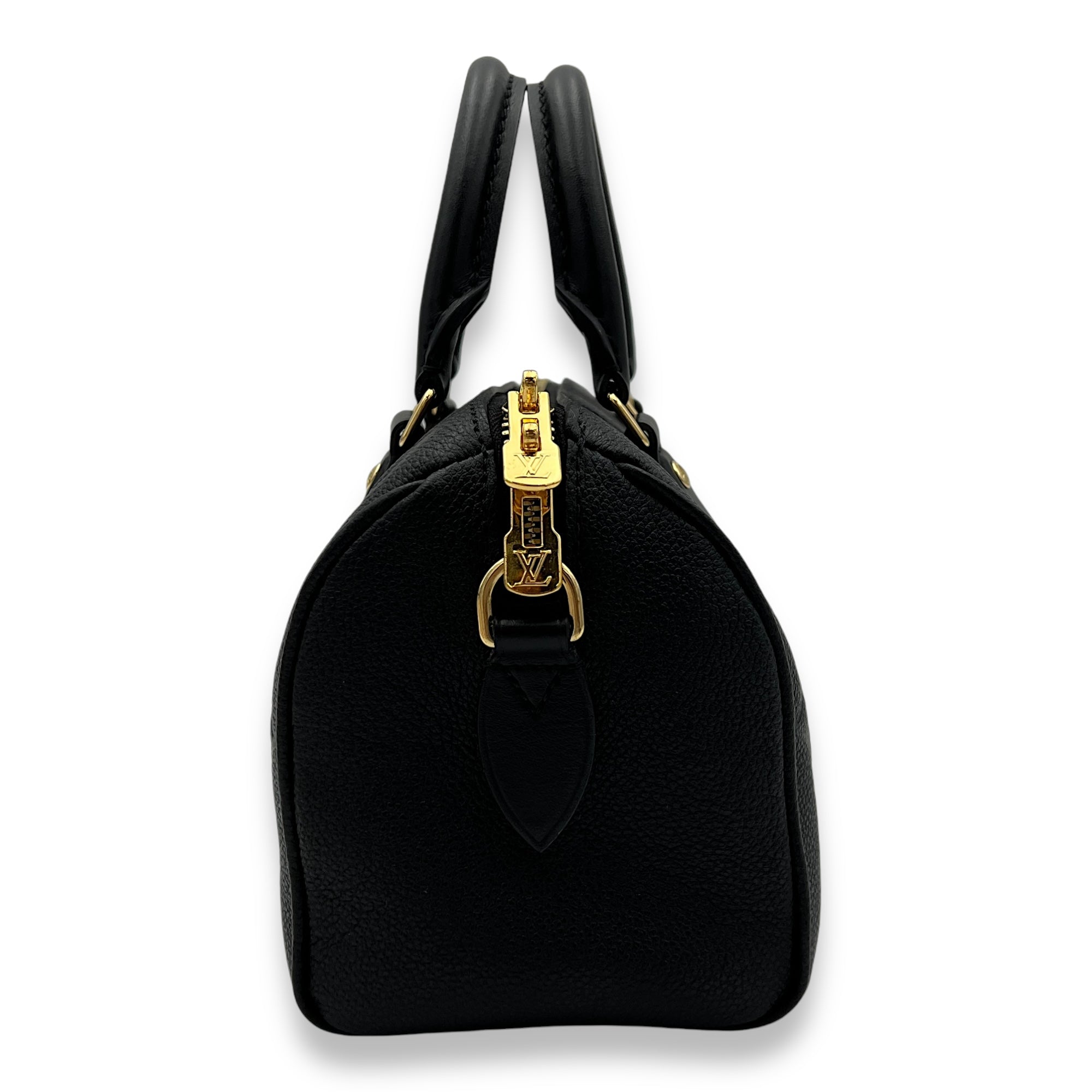 Speedy Bandouliere Top Handle Bag Black in Monogram Empreinte Leather, Gold hardware