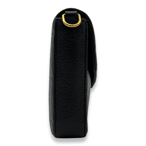 Felicie Wallet On Chain Black in Monogram Empreinte Leather, Gold hardware