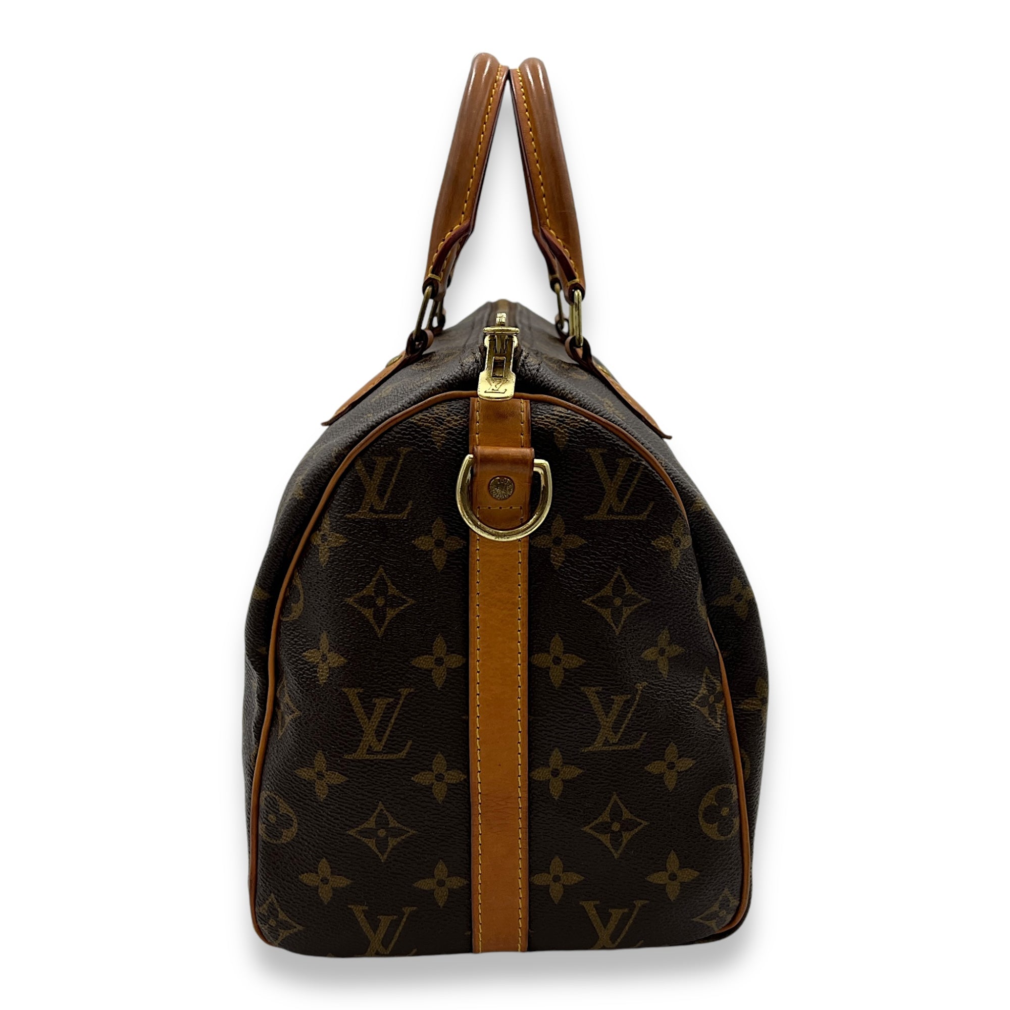 Speedy Bandouliere Top Handle Bag 30 Brown in Monogram Coated Canvas, Gold hardware