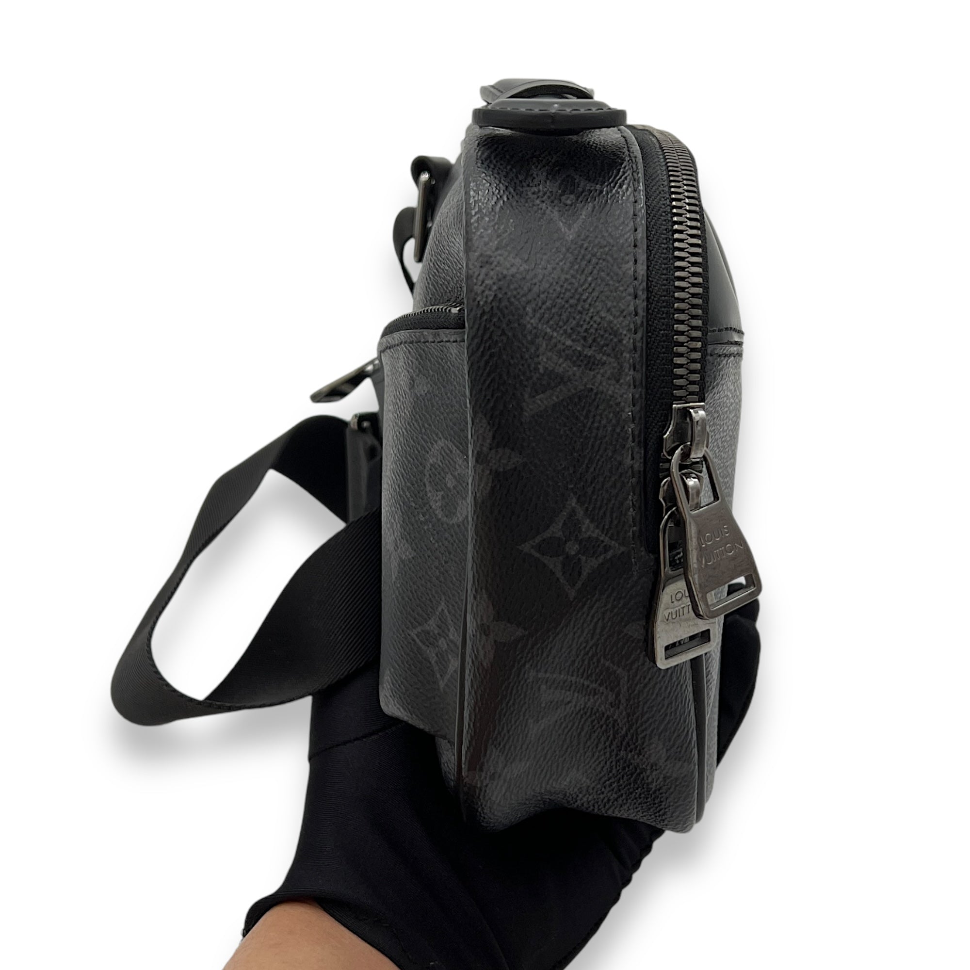 Explorer Waist bag Black in Monogram Coated Canvas, Silver hardware