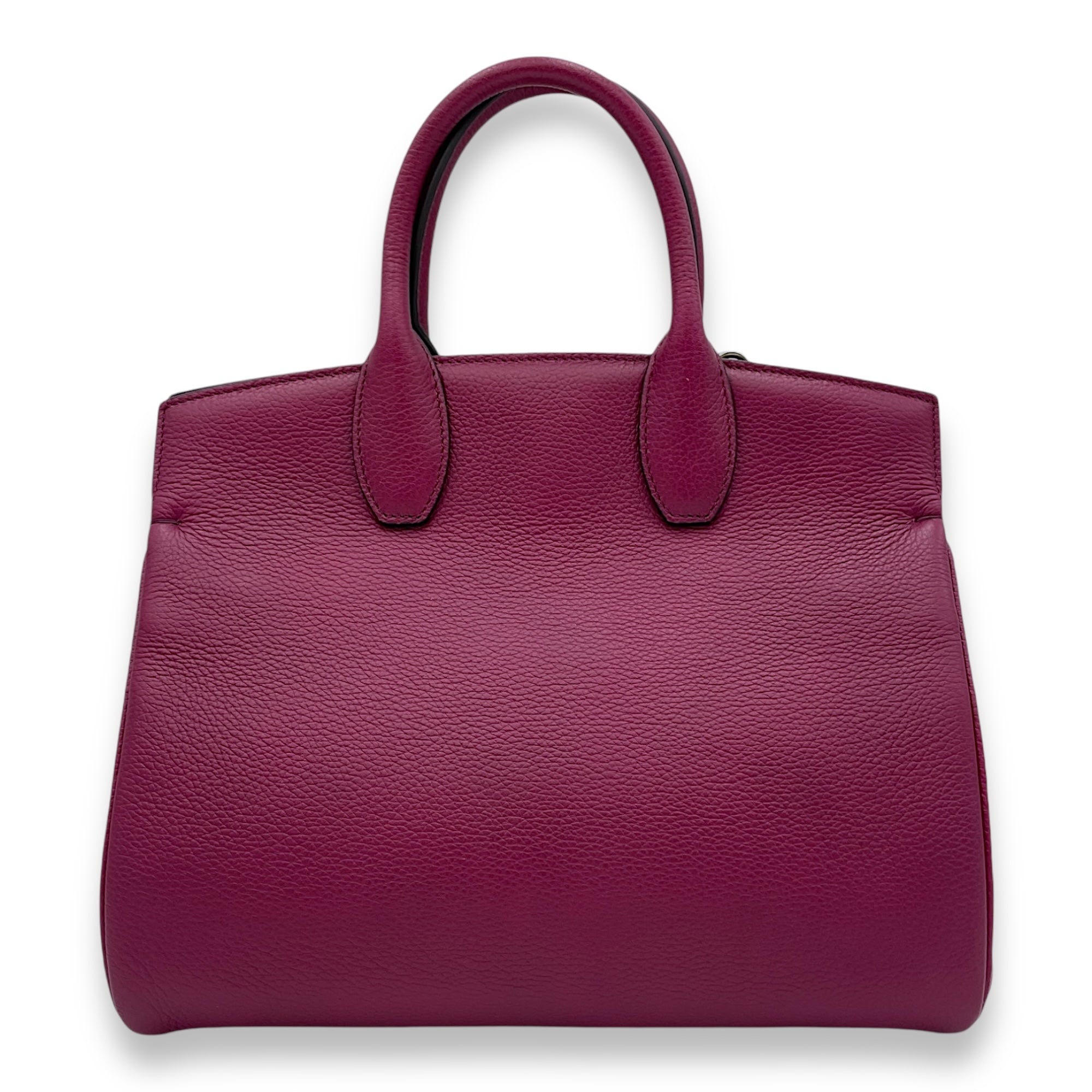 Studio Top Handle Bag Purple in Calfskin, Gold hardware