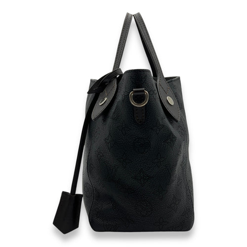 Hina Top Handle Bag Black in Mahina Leather, Silver hardware