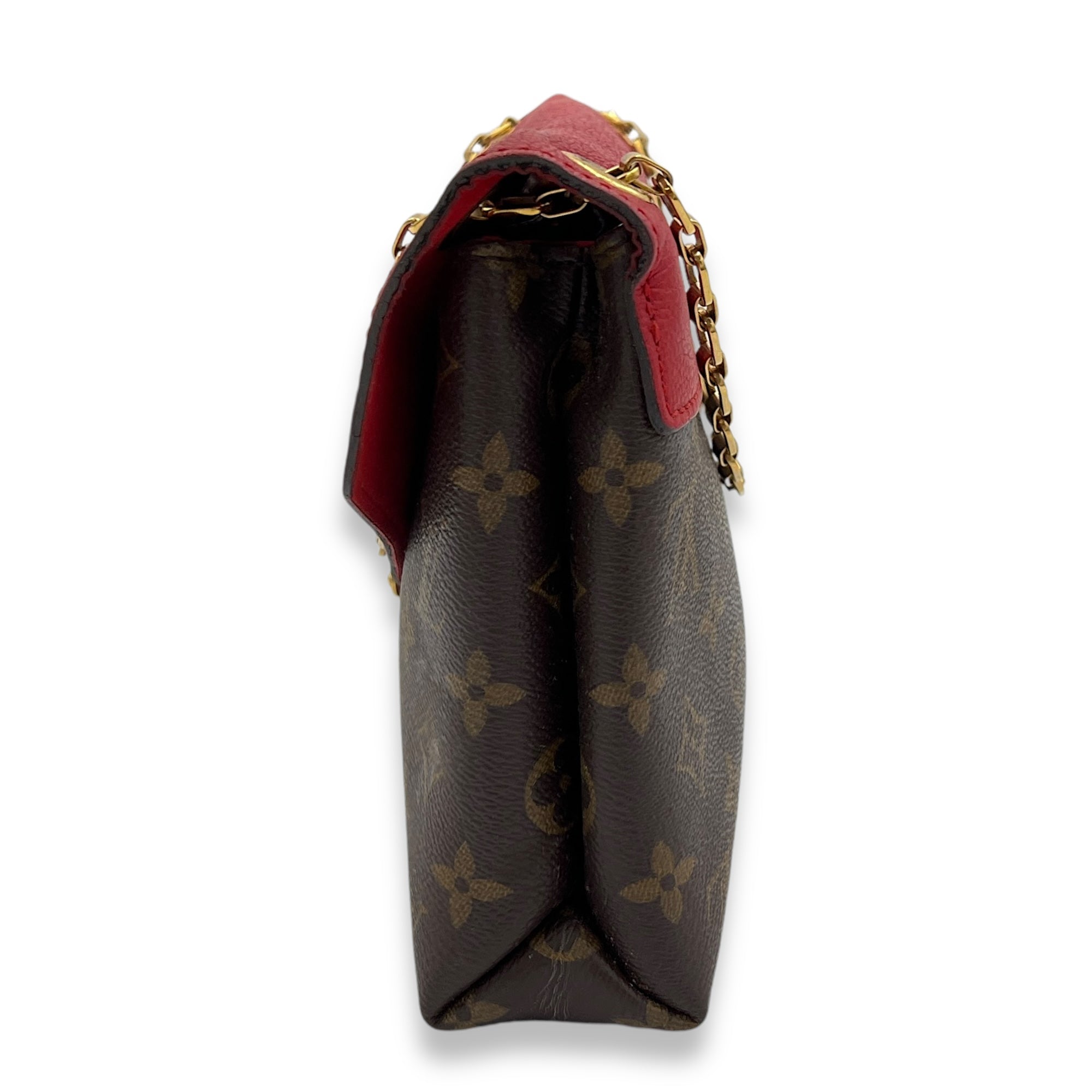 Pallas Shoulder Bag Brown in Monogram Coated Canvas, Gold hardware