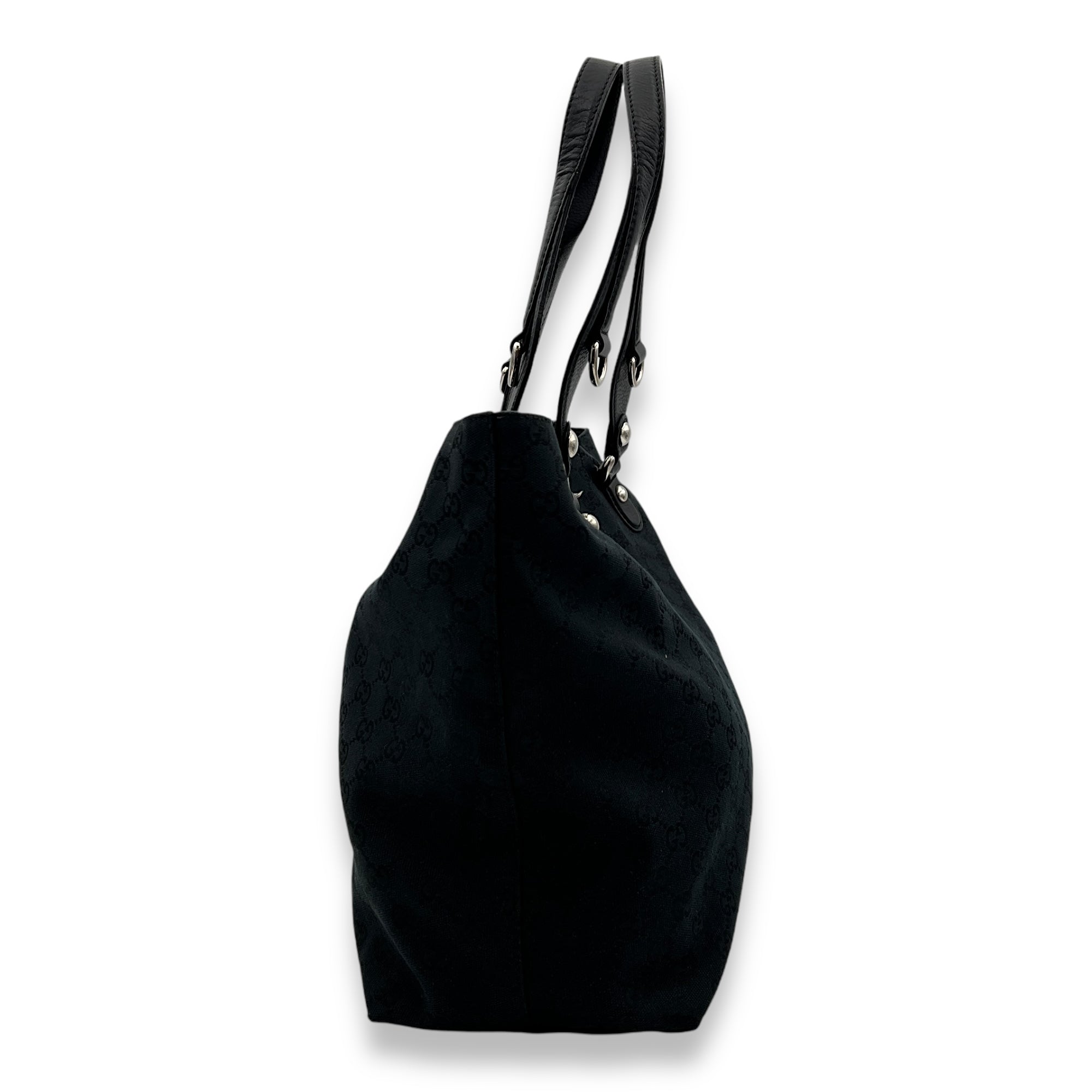 Others Tote Bag Black in Jacquard, Silver hardware