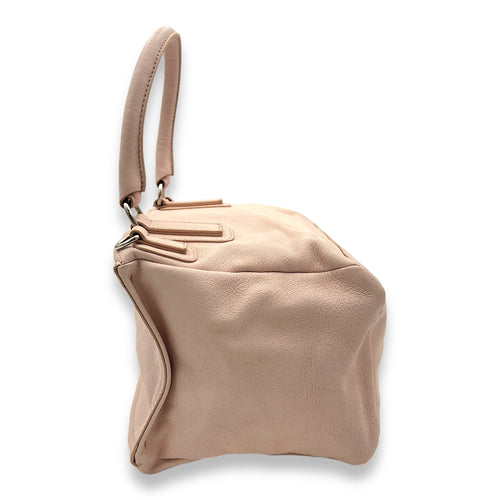 Pandora Medium Pink Shoulder Bag in Goat Leather, Silver hardware