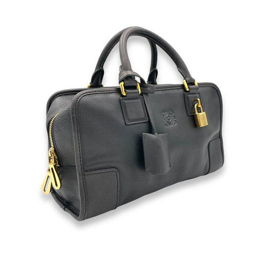 Amazona Top Handle Bag 28 Black in Calfskin, Gold hardware