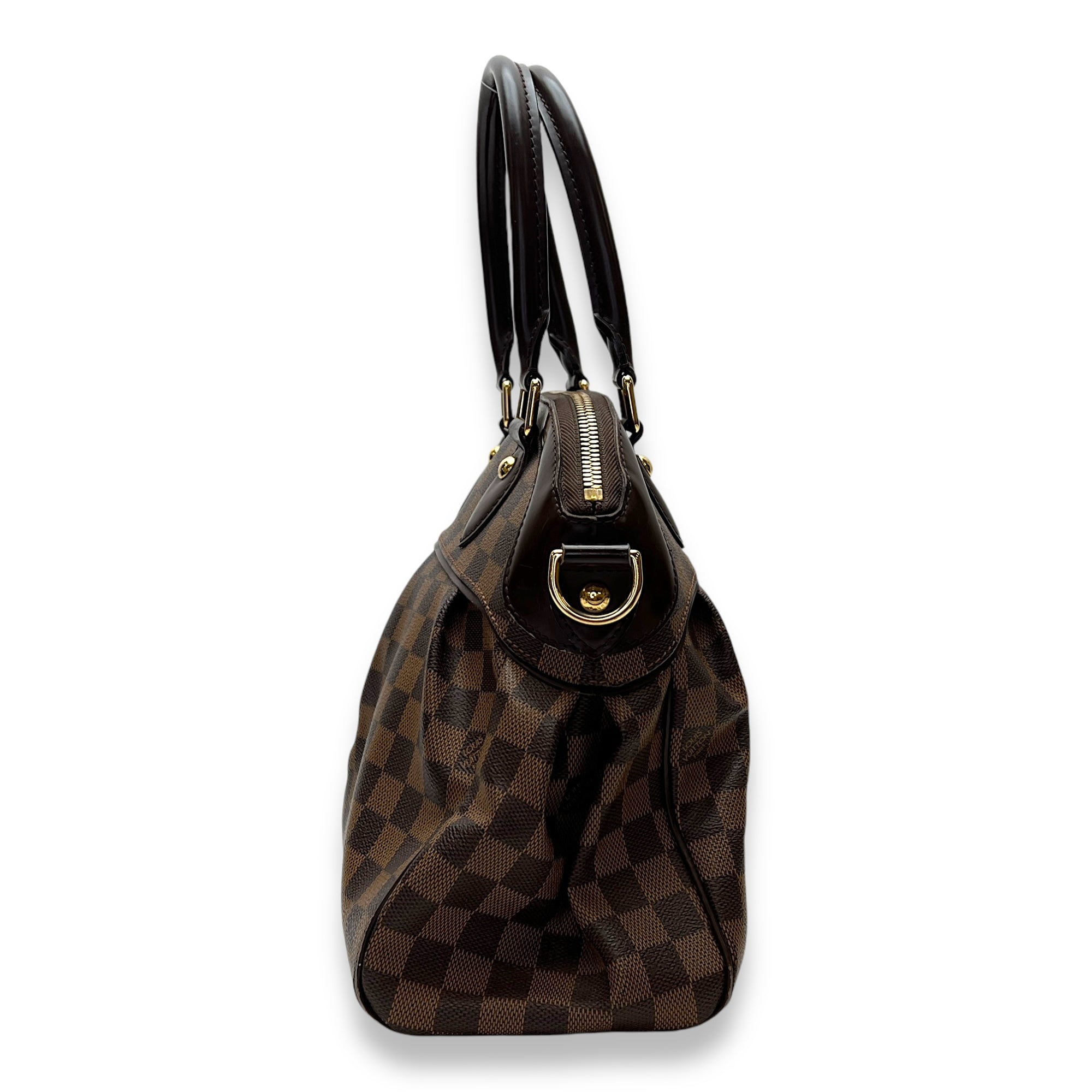 Trevi PM Top handle bag in Coated canvas, Gold Hardware