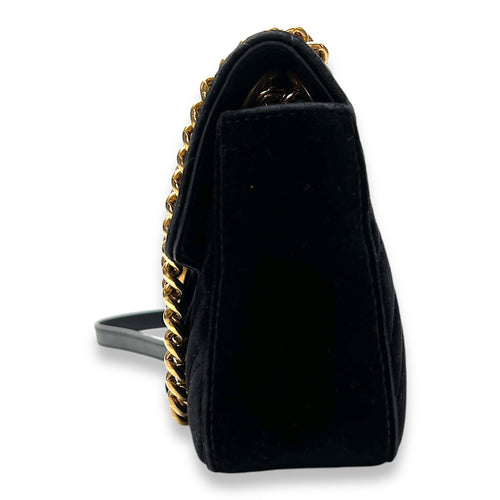 GG Marmont Mini Shoulder bag in Velvet, Gold Hardware