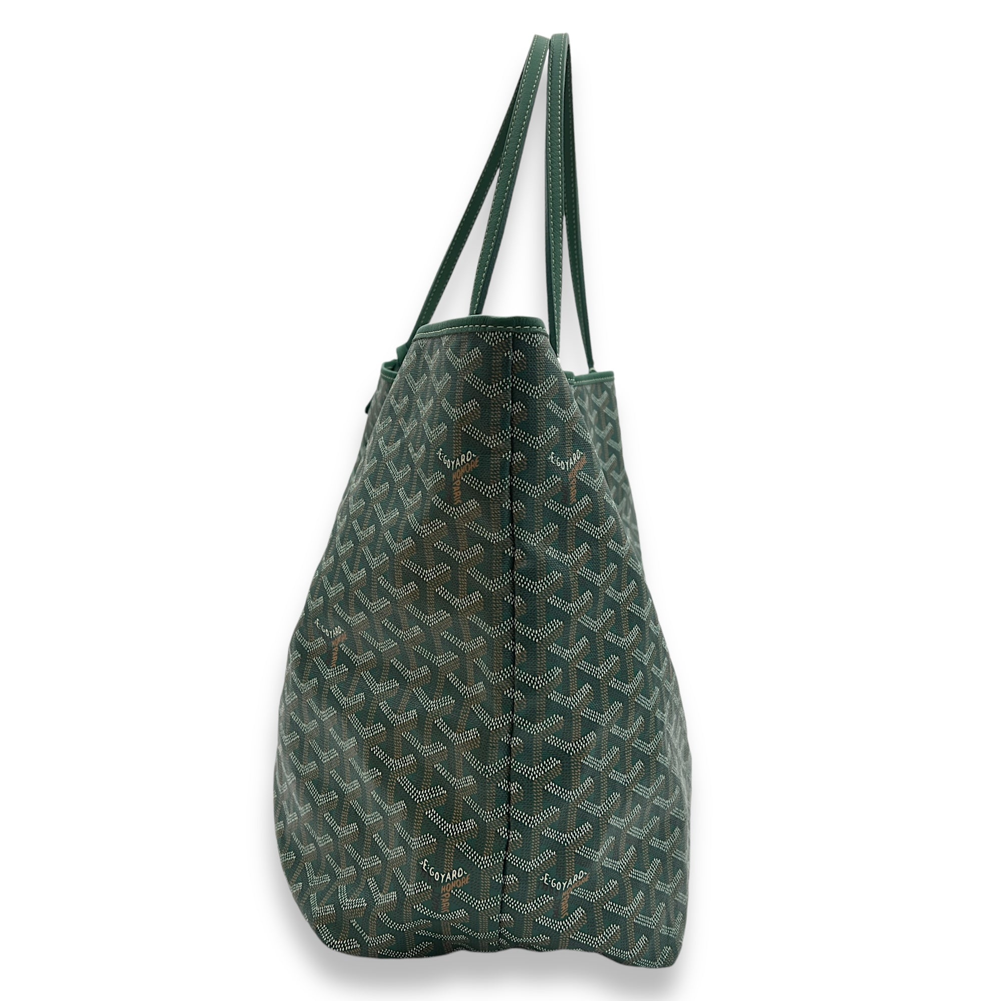 Saint Louis Tote Bag GM Green in Coated Canvas, Silver hardware