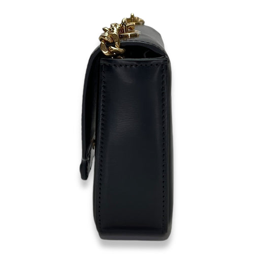 Triomphe Shoulder Bag  Black in Calfskin , Gold Hardware