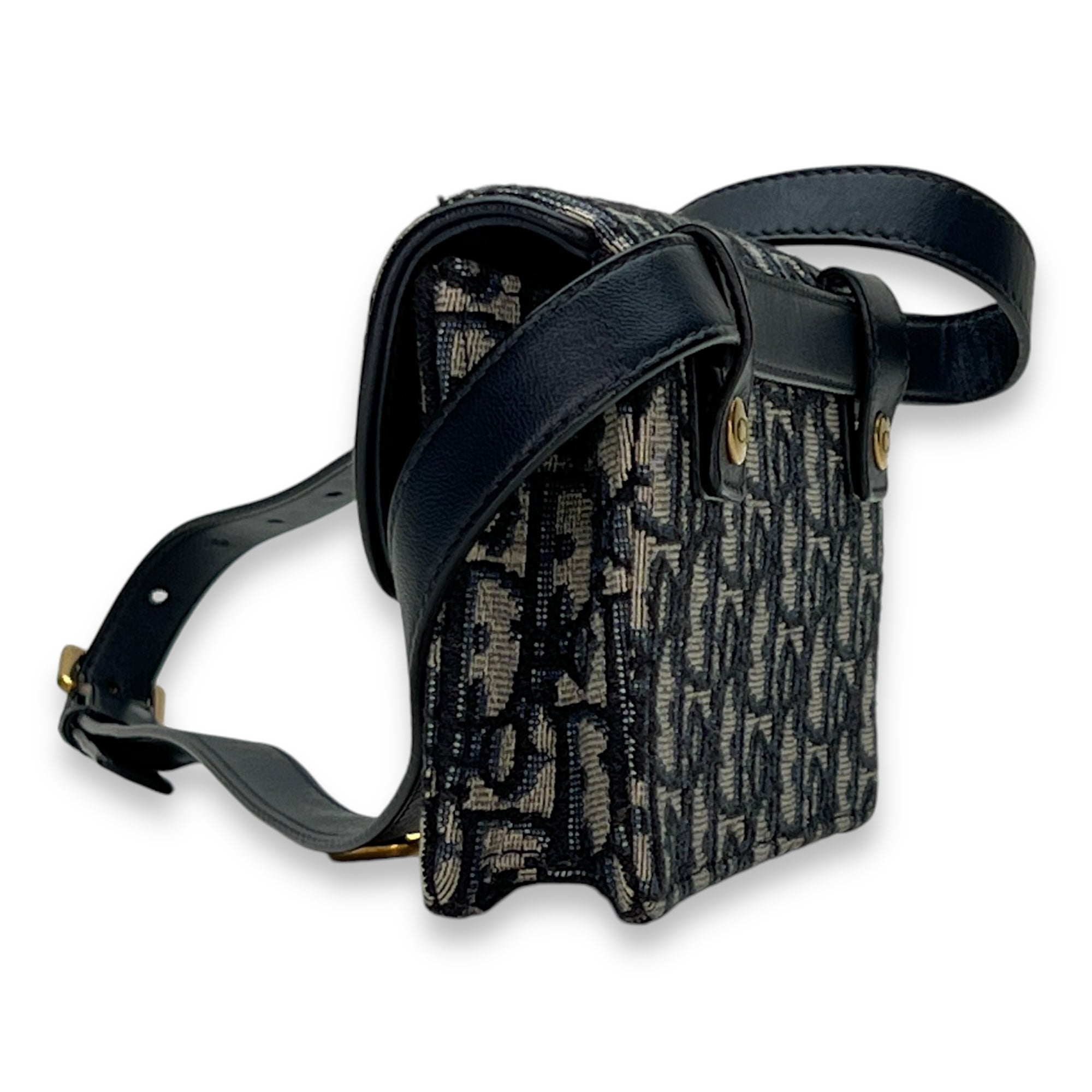 Saddle Mini Belt bag in Jacquard, Gold Hardware