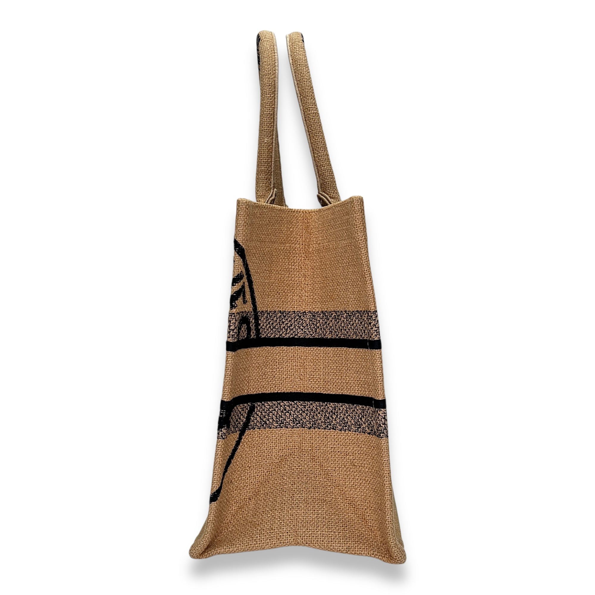 Book Tote Jute Embroidered  Medium Tote bag in Canvas, N/A Hardware