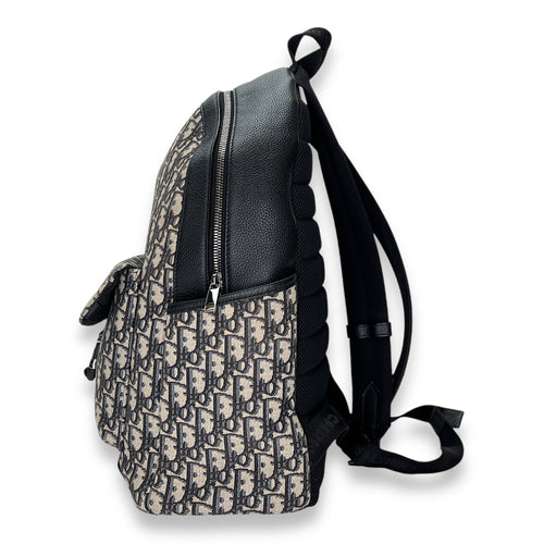 Oblique Backpack in Jacquard, Silver Hardware