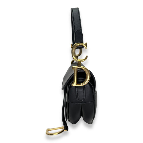 Saddle Mini Shoulder bag in Calfskin, Gold Hardware