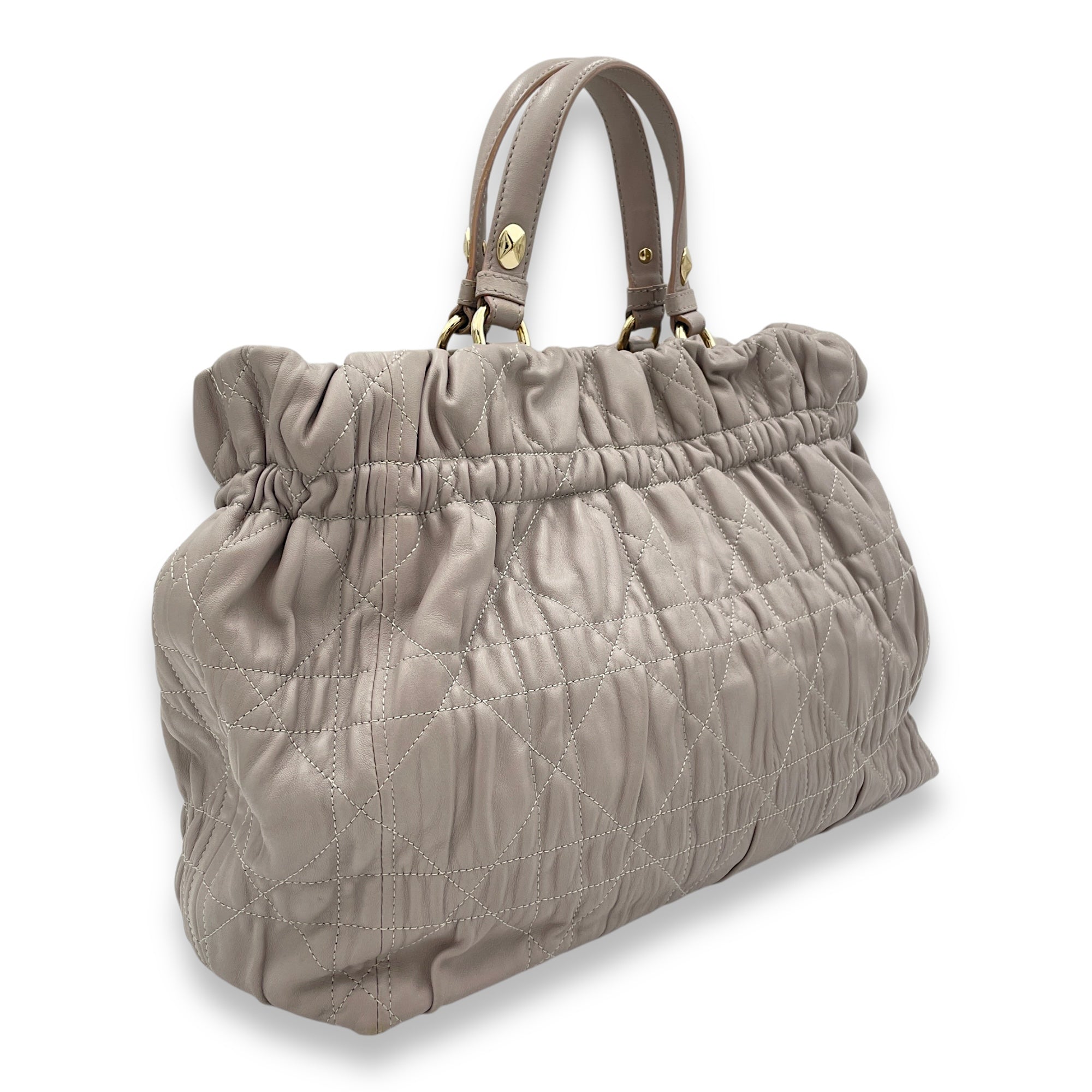 Gaufre Cannage Tote bag in Lambskin, Light Gold Hardware