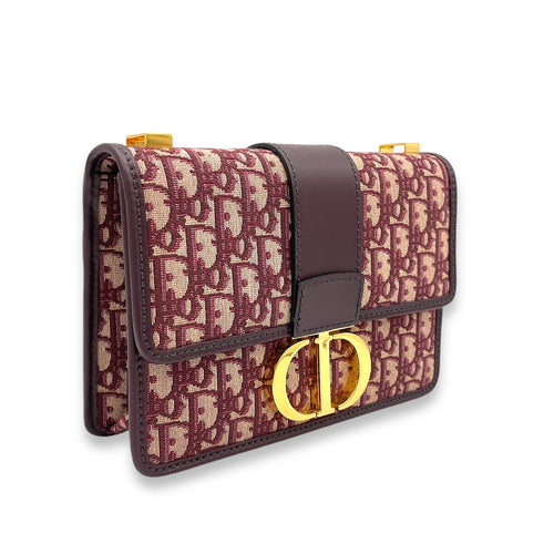 30 Montaigne Medium Shoulder bag in Jacquard, Gold Hardware