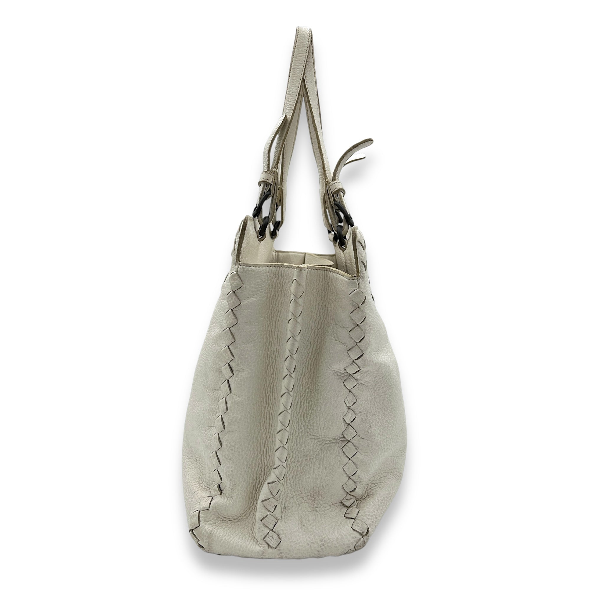 Intreciatto Top handle bag in Intrecciato leather, Ruthenium Hardware