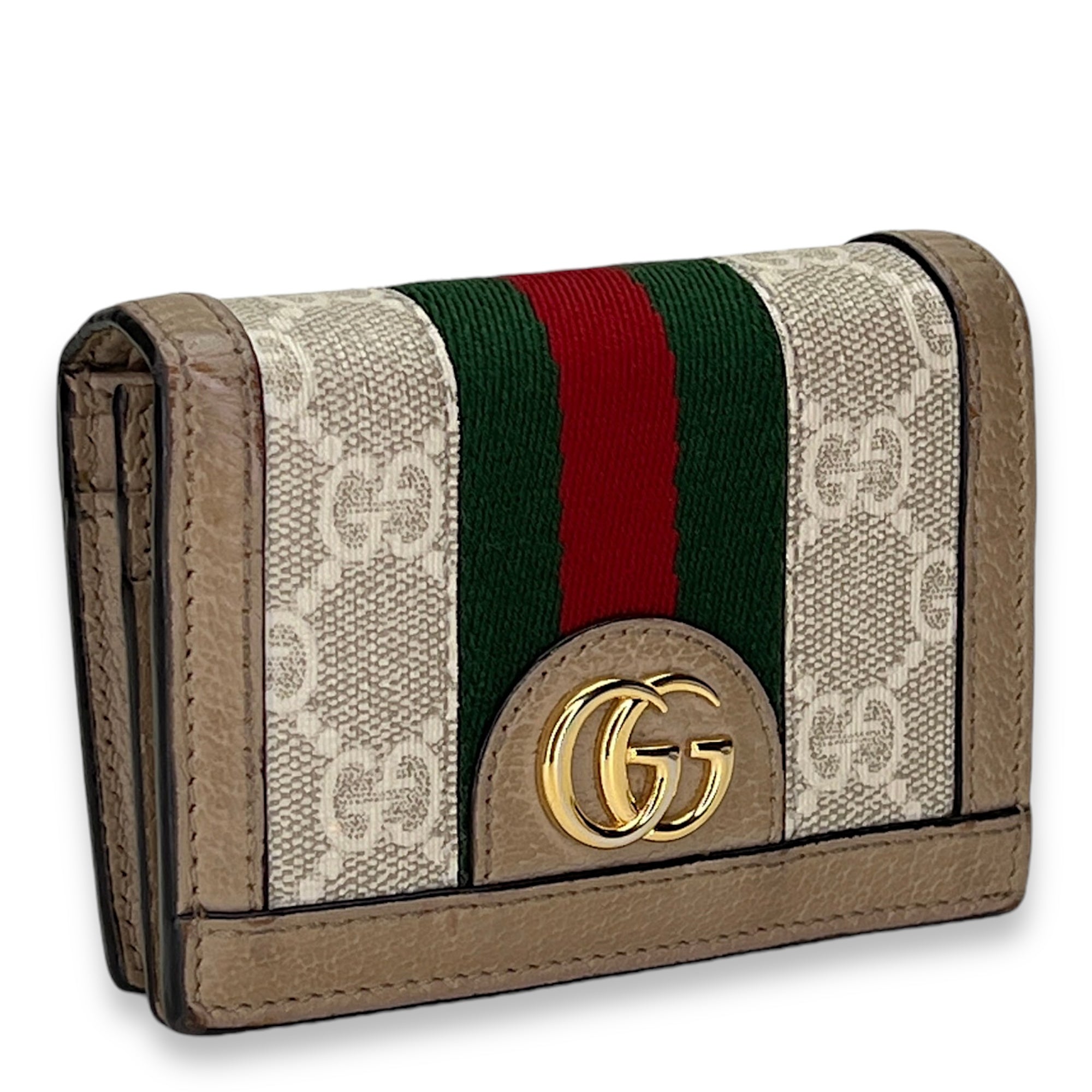 Ophidia GG Wallet in Monogram coated canvas, Gold Hardware