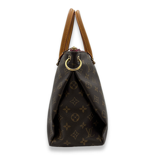 Pallas Top Handle Bag MM Brown in Monogram Coated Canvas, Gold hardware