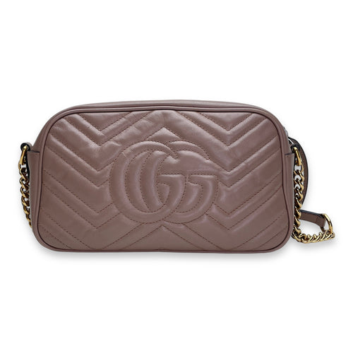 GG Marmont Small Crossbody bag in Calfskin, Gold Hardware