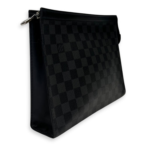 Voyage Pochette Pouch  Black in Coated Canvas , Silver Hardware