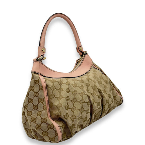 Abbey D Ring GG Monogram Top handle bag in Canvas, Light Gold Hardware