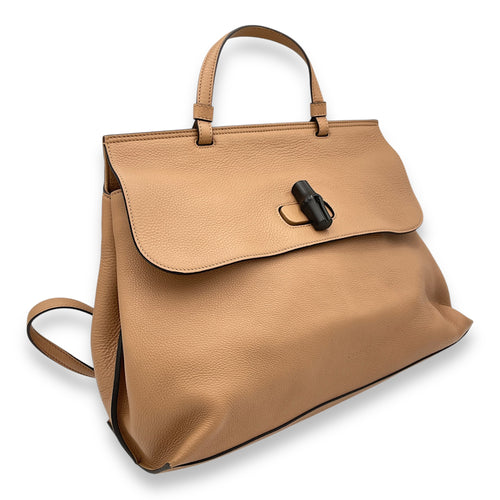 Bamboo Daily Top handle bag in Calfskin, Silver Hardware