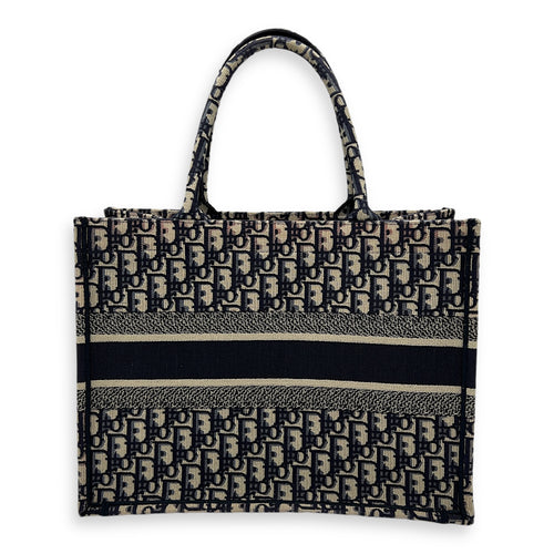 Book Tote Top Handle Bag Blue in Jacquard