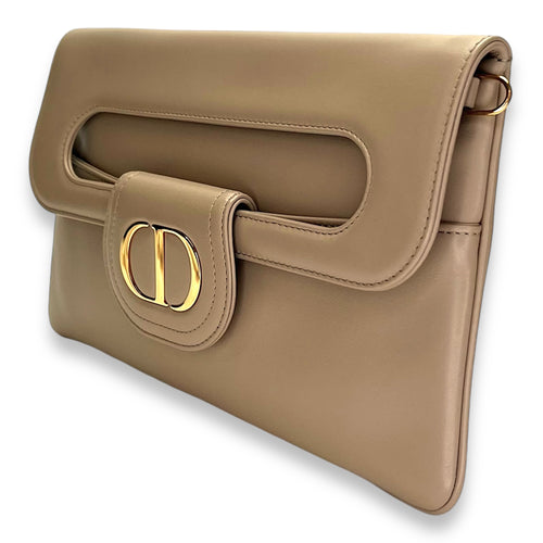 Diordouble Clutch in Calfskin, Gold Hardware