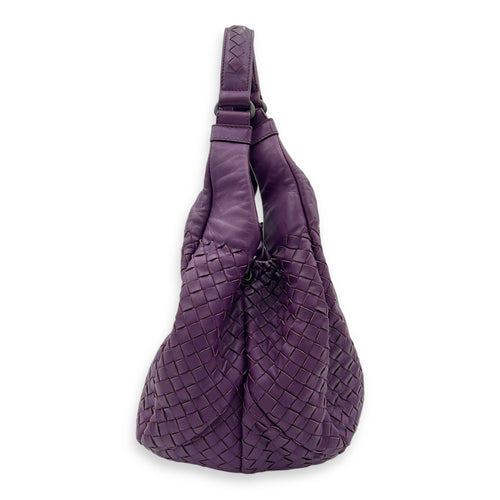 Campana Hobo Shoulder bag in Intrecciato leather, Gunmetal Hardware