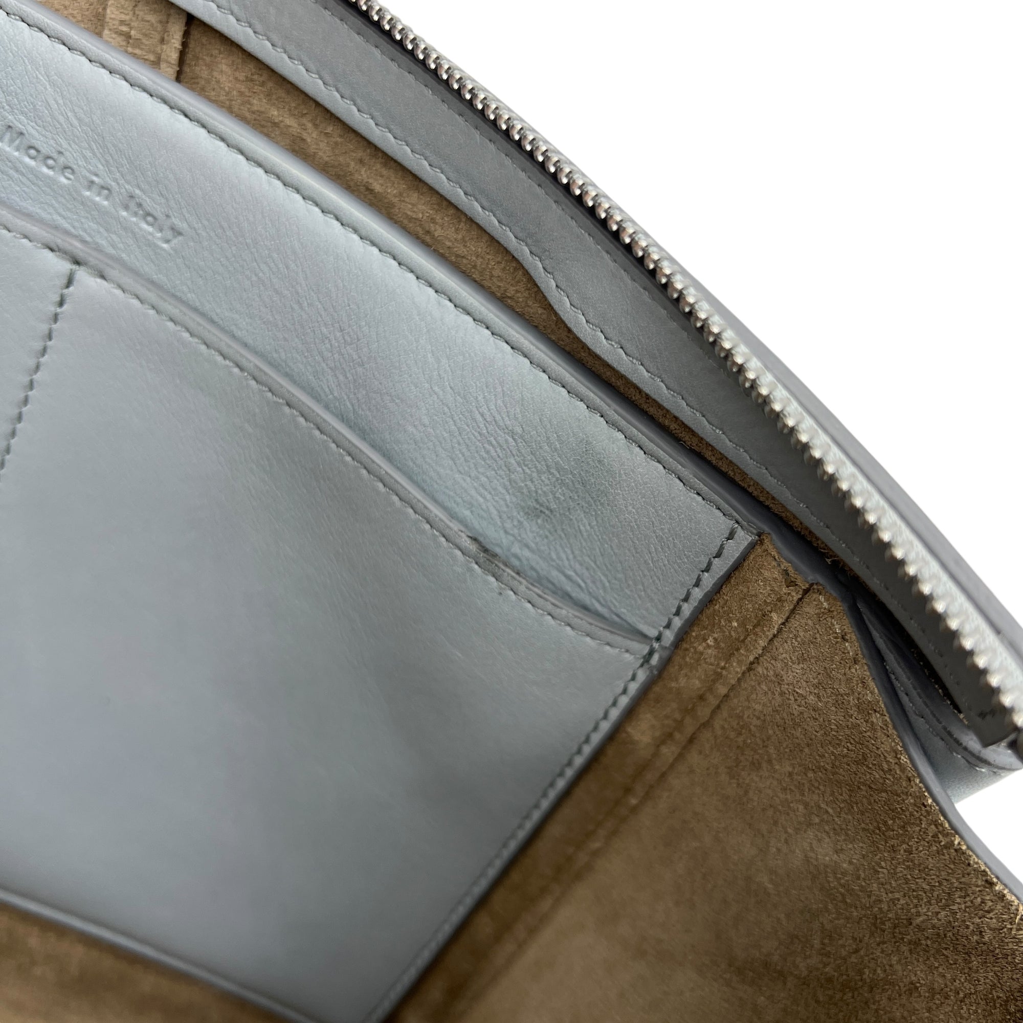 Tri-Fold Clutch in Calfskin, Silver Hardware