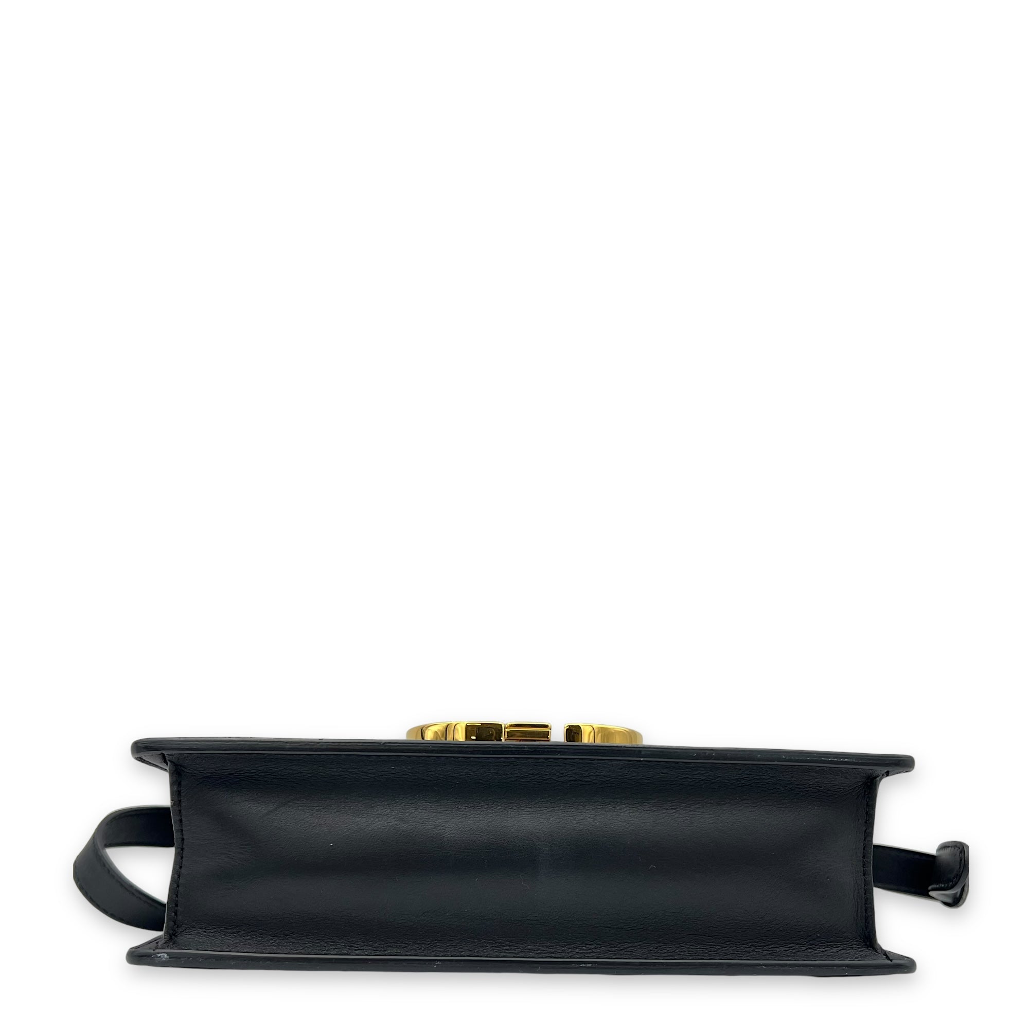 Montaigne Crossbody Bag Black in Calfskin, Gold hardware