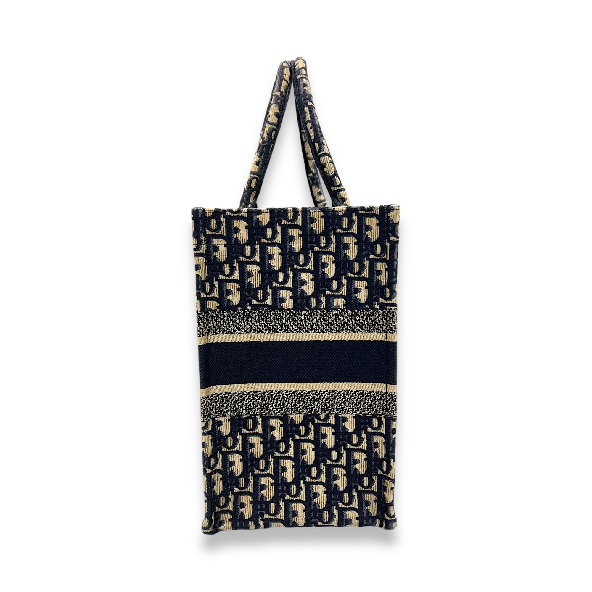 Book Tote Medium Blue Top Handle Bag in Jacquard