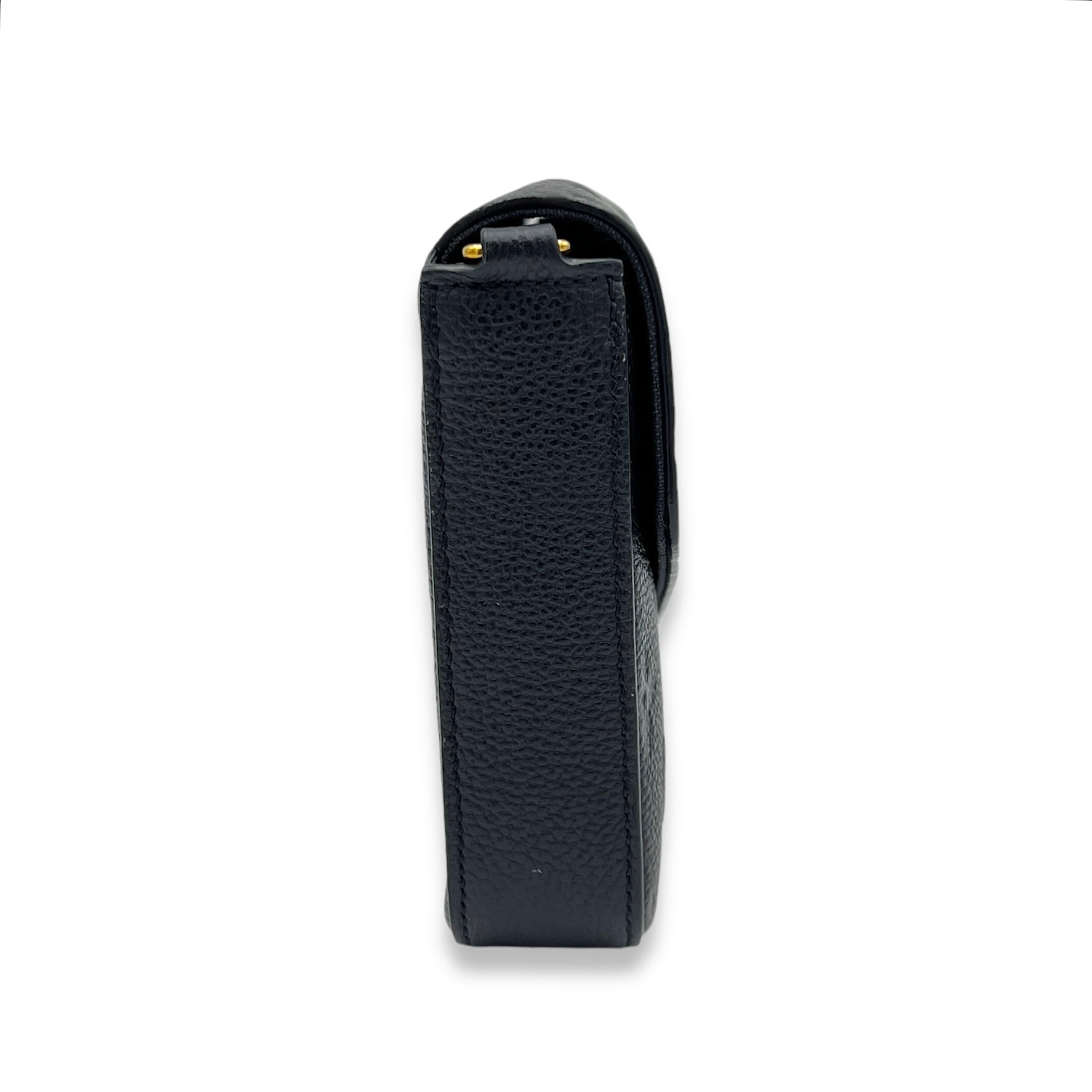 Felicie Black Wallet On Chain in Monogram Empreinte Leather, Gold hardware