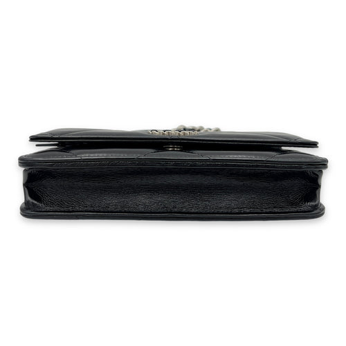 C19 Wallet On Chain Black in Lambskin, Silver hardware