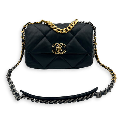 C19 Crossbody Bag Black in Lambskin, Mixed hardware