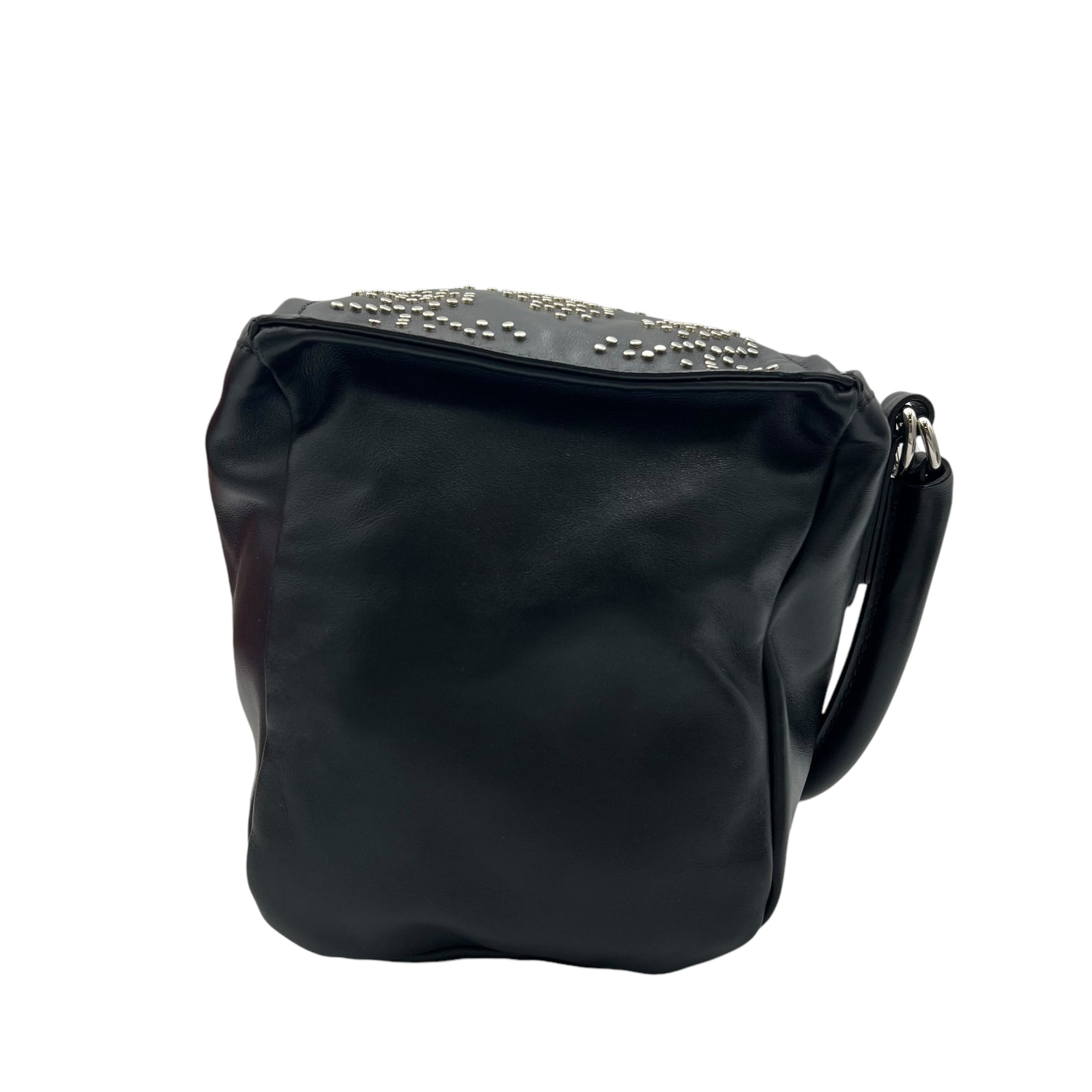 Pandora Top Handle Bag Black in Calfskin, Silver hardware