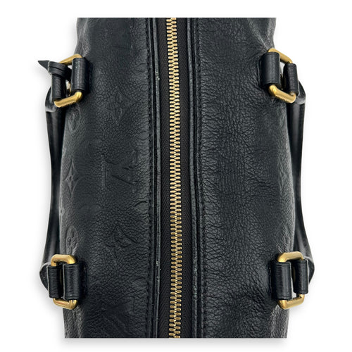 Speedy 25 Black Top Handle Bag in Empreinte Leather, Gold hardware