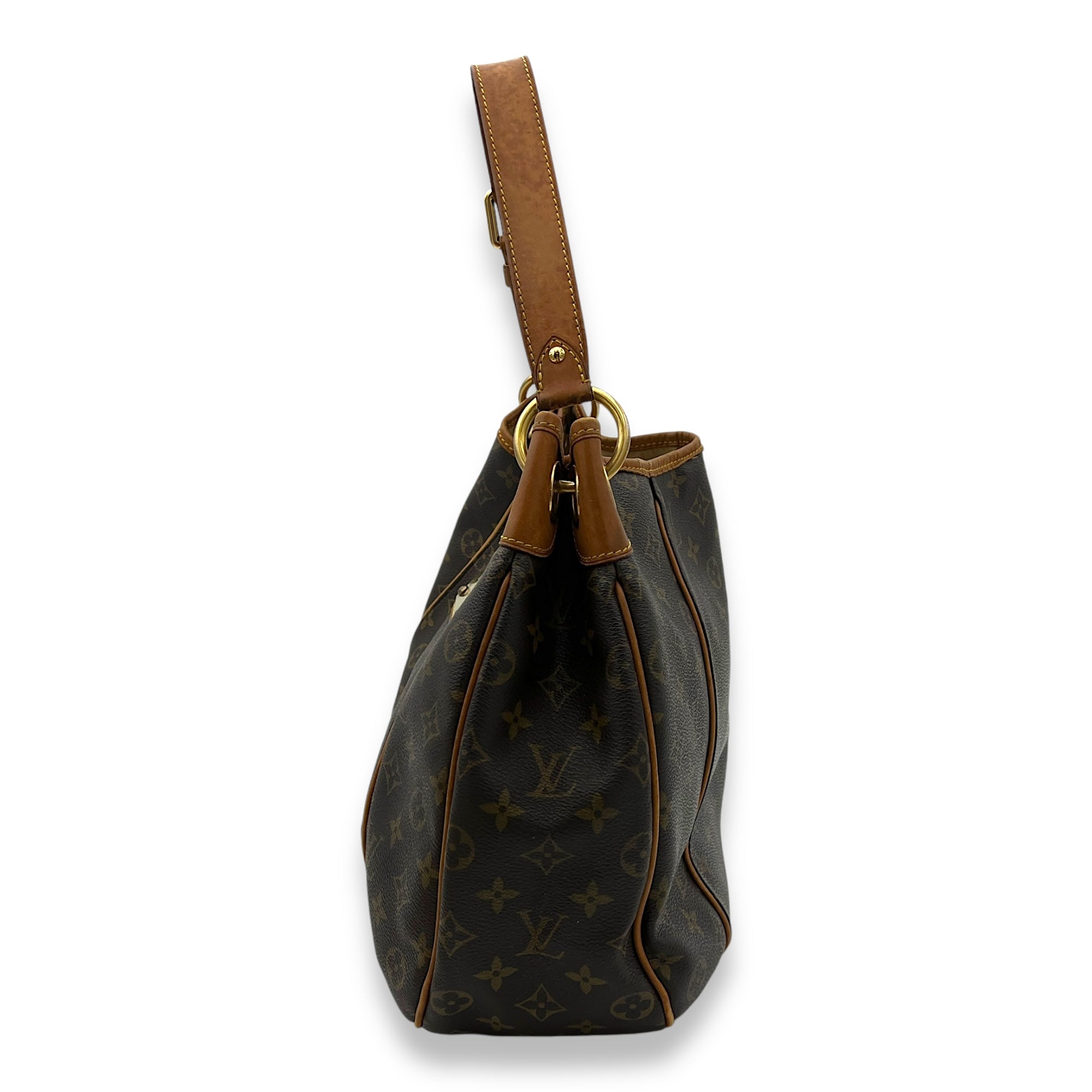 Galleria Shoulder Bag Brown in Monogram Coated Canvas, Gold hardware