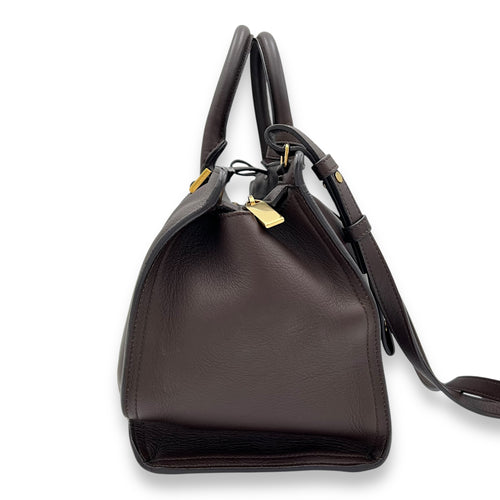 Chyc Top Handle Bag Brown in Calfskin, Gold hardware